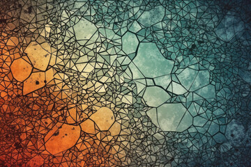 Abstract Vector Voronoi Pattern Background with Gritty Grunge Texture Overlay