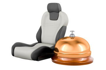 Leather bucket seat auto with reception bell. 3D rendering