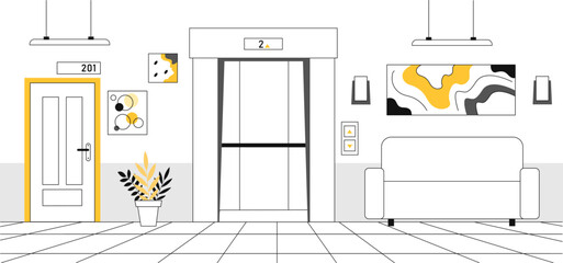 Interior with elevator line concept © Aleksey