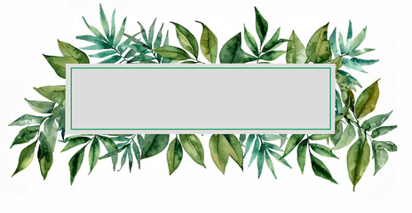 Tropical background. Paper on top of a foliage texture for composing layouts. Nature texture with green leaves.