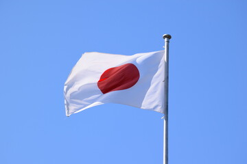 はためく日本の国旗 - obrazy, fototapety, plakaty