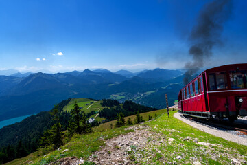An der Schafbergbahn mit Wolfgangsee und Salzkammergut in Salzburg, Österreich