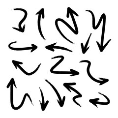 hand drawn arrow set. Doodle vector illustration. eps 10.