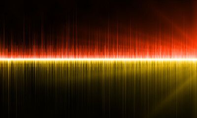 Bright sound wave on a black background.