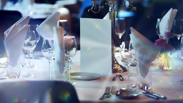 prepared luxurious table at expensive restaurant