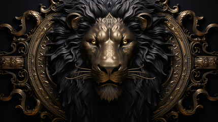 leão dourado e preto 