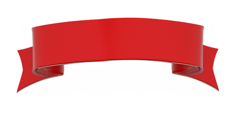 Red Ribbon. Festive banner element for composing layouts