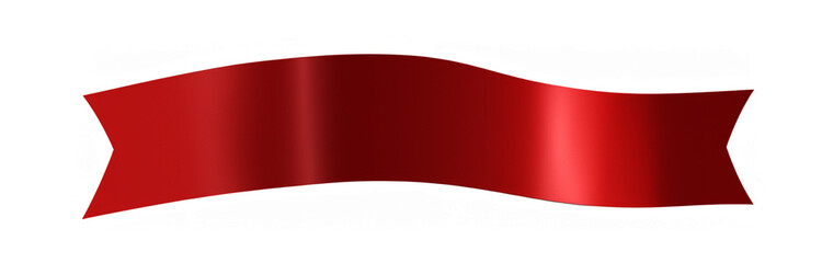 Red Ribbon. Festive banner element for composing layouts