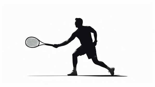 jogador de tênis masculino, tênis masculino, silhueta de  vetorial