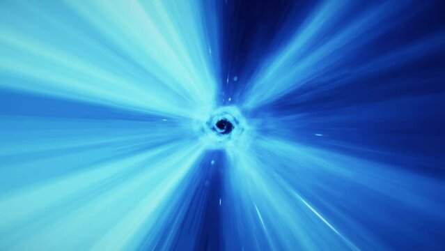 Endless glow blue light tunnel. Teleportation. Can be used as a transition. Looping teleport tunnel.