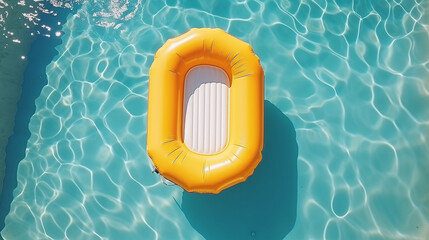 Fototapeta vista superior, flutuador de piscina de borracha inflável legal. Férias de verão obraz