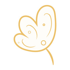 Isolated colored children hand draw leaf sketch Vector