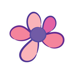 Isolated colored children hand draw flower sketch Vector