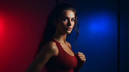 Mulher jovem boxer beleza fitness