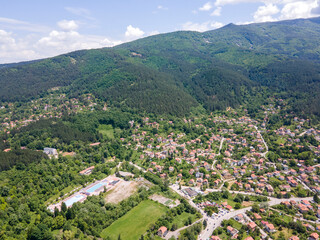 Naklejka na ściany i meble Aerial view of Vitosha Mountain near Village of Rudartsi, Bulgaria