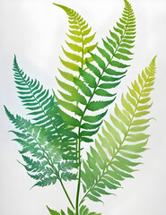 fern leaves watercolor, generative ai