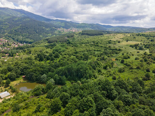 Aerial view of Vitosha Mountain near Village of Rudartsi,  Bulgaria