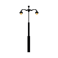 Obraz premium Vector Cartoon Pixelart City lamppost Isolated Illustration
