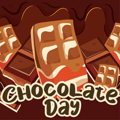 Colored world chocolate day template Vector