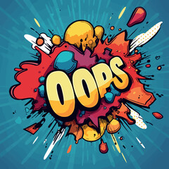  Cloud With Oops Pop Art Message. High quality illustration