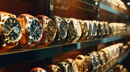 Interior of luxury watch store