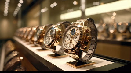Interior of luxury watch store - obrazy, fototapety, plakaty
