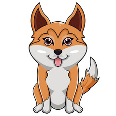 Shiba Inu cartoon sitting