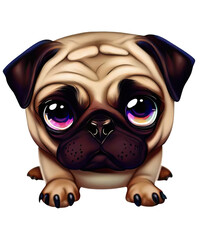 Charming Pug Design - Illustration of a Pedigree Pug Breed