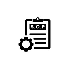 Best SOP icon or SOP symbol vector isolated in flat style. SOP icon vector for standard operating procedure design element. Simple SOP symbol vector for mobile apps or websites design element. - obrazy, fototapety, plakaty