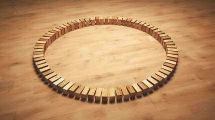 Move in a circle without stopping or a goal. Concept of perpetual movement or a cycle with no end. Constant progression, repetition and continuity. Get stuck in the routine. Generative AI