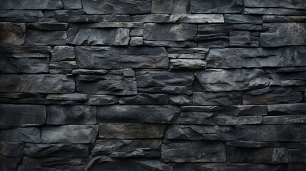 Close-Up of natural stone texture flat wall background, Rough grey stonework backdrop. Generative ai.