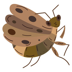 Isolated colored cricket sketch character Vector
