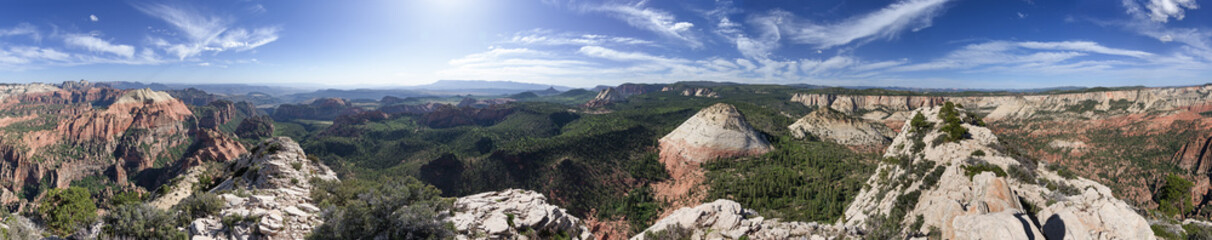 Panorama From The Summit Of Nourth Guardian Angel Peak In Zion National Park
