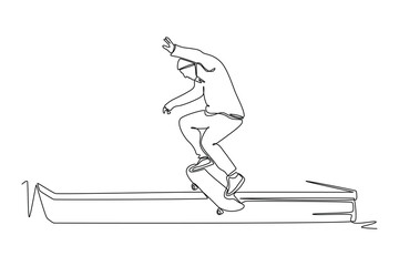 Continuous one line drawing  people performing outdoor activities. Sports concept. Single line draw design vector graphic illustration.