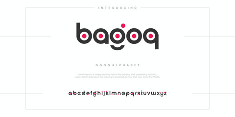 Abstract minimal modern alphabet fonts. Typography technology vector illustration