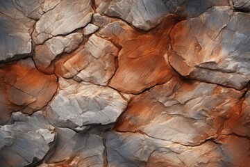 Rough texture surface of natural stone wall, terracotta background. AI generated, human enhanced