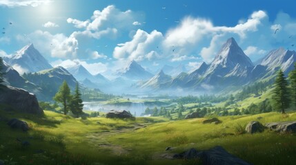 Fototapeta premium Open World Game Art