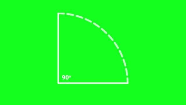 90 degree angle right triangle school math lesson greenscreen animation