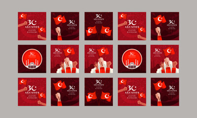 turkish armed forces day social media post vector flat design