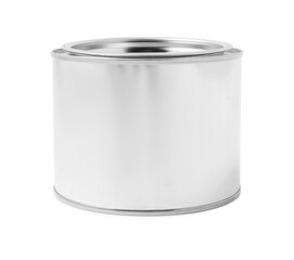 New metal paint can isolated on white