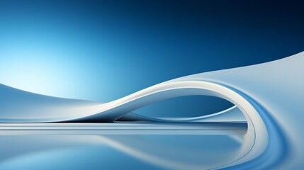 A contemporary room with curves, sparsely furnished. Generative AI. 