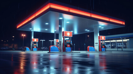 Modern gas station outdoor