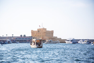 Fishing boats, Qaitbay Port Castle, Alexandria 3-Jul-2023