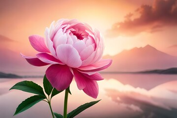 lotus flower in the sunset