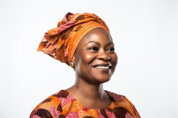 portrait of a beautiful african woman wearing a headscarf