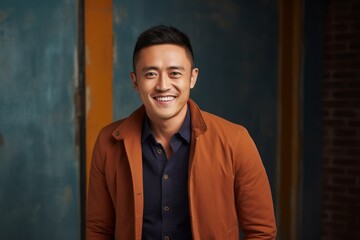 Obraz premium Portrait of a happy young asian man smiling at the camera