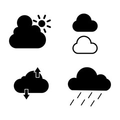  Cloud icon set, cloud rain icon set vector illustration.eps