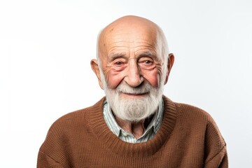 Obraz premium Portrait of an old man on a white background in the studio.