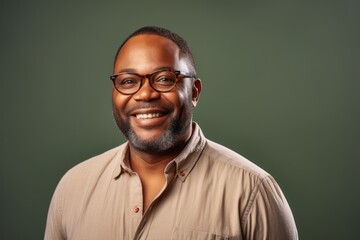 Portrait of a happy african american man in eyeglasses