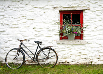 Fototapeta na wymiar Bike against Window, Ireland
